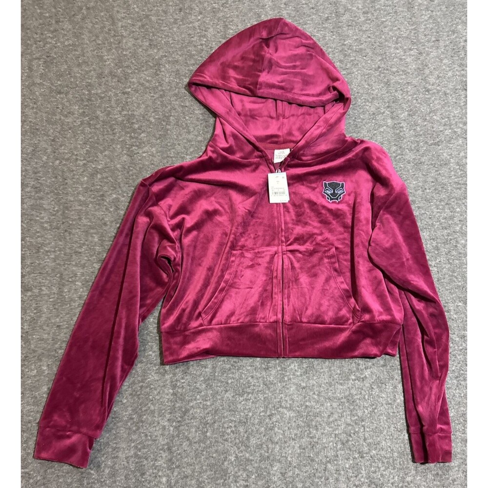 Black Panther Wakanda Women's Full Zipper Hoodie Purple Large